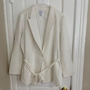 Nine West Cream Blazer with Tie Detail